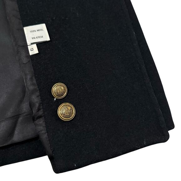 Mackintosh Pure Wool coat Blend Black Pea Size 9 USA Double Breast - Picture 3 of 6
